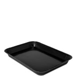 Black 1/4 Sheet Baking Tray with Rolled Rim