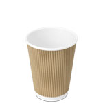 12 oz. Kraft Ripple-Wall Paper Coffee Cups