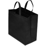 Black Reusable Tall Takeout Bag with handle - 13 x 7 x 13 in.
