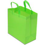 Lime Green Reusable Tall Takeout Bag with handle - 13 x 7 x 13 in.