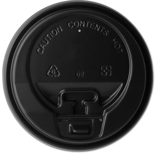 Black Dome Coffee Cup Lid for 12, 16, and 20 oz. Cups