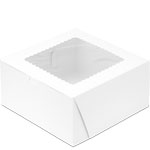 10 x 10 x 5" White Pastry Bakery Boxes with Top Window