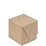 4 x 4 x 4" 100% Recycled Brown Kraft Individual Cupcake Bakery Boxes
