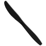 Black Disposable Plastic Poly Wrapped Knives - Heavy Weight 6"