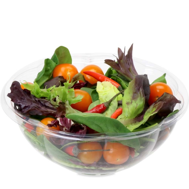 24 oz Compostable Clear Plastic Salad Bowl - Made from PLA