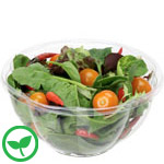 32 oz Compostable Clear Plastic Salad Bowl - Made from PLA