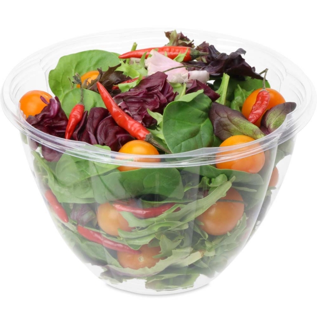 48 oz Compostable Clear Plastic Salad Bowl - Made from PLA