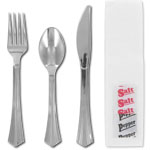 Reflections Cutlery Kit WNA RefKit3 Silver Look Fork, Spoon, Knife, 2 Ply Napkin, S&P