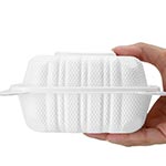 White Hinged Plastic Clamshell Takeout Containers