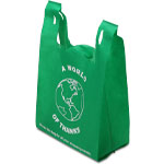 Reusable T Shirt Bags "World of Thanks" - 12 x 7 x 22 in.