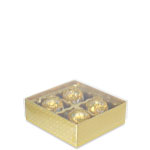 1/8 lb. Gold Diamond Candy Box with Clear Lid - 3....