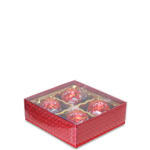 1/8 lb. Red Diamond Candy Box with Clear Lid - 3.5...