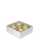 1/8 lb. Silver Silk Candy Box with Clear Lid - 3.5...