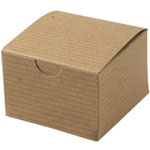 Recycled Natural Kraft Tuck-it Folding Gift Box - 3 x 3 x 2 in.