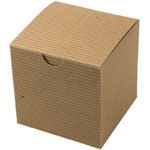 Recycled Natural Kraft Tuck-it Folding Gift Box - 4 x 4 x 4 in.