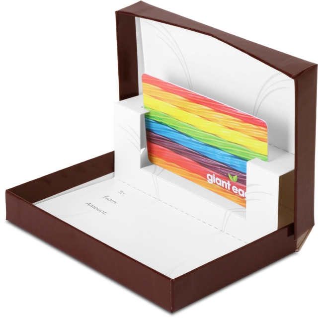 Chocolate Ice Gift Card Boxes w/ White Interior