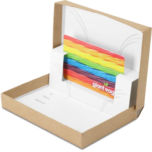 Kraft Gift Card Boxes w/ White Interior