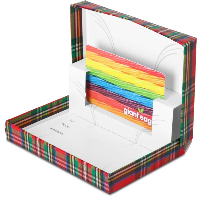 Tartan Gift Card Boxes w/ White Interior