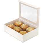 Wooden Large Collapsible Bento Box with Attached Windowed Lid 8 x 11 x 3 in.