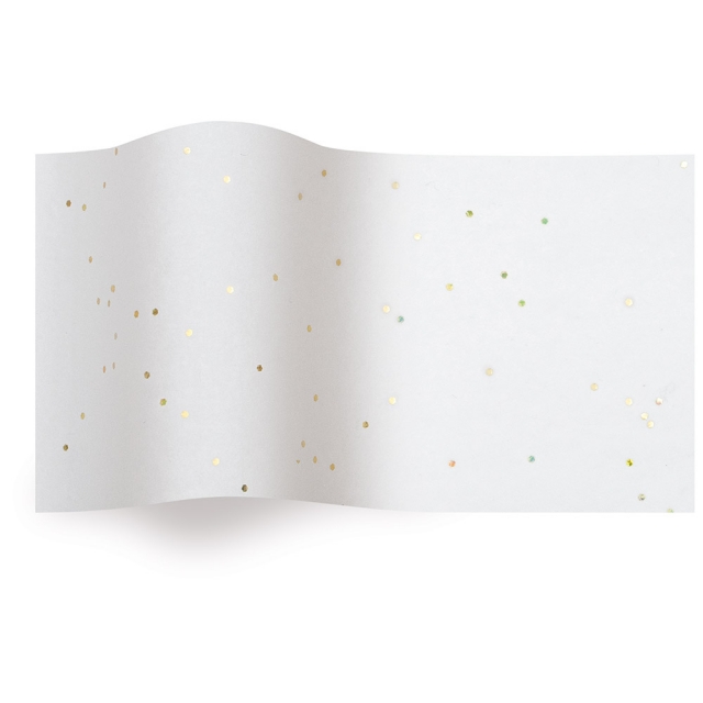 Gold on White Tissue Paper - Gemstones Tissue paper- 20 x 30 in.