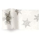 Pearl Silver Snowflake Tissue Paper - Pattern Retail Tissue - 20 x 30 in.