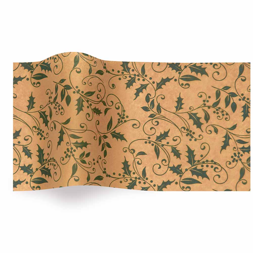 Elegant Holly Tissue Paper 20 x 30 - Pattern Tissue Paper