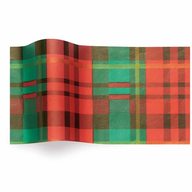 Presently Plaid Tissue Paper - Pattern Retail Tissue - 20 x 30 in.