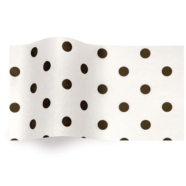 Black Dot On White Tissue Paper - Pattern Retail Tissue - 20 x 30 in.