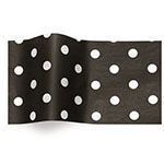 White Dots On Black Tissue Paper - Pattern Retail Tissue - 20 x 30 in.