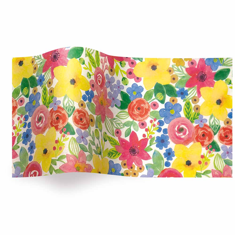 Watercolor Floral Tissue Paper - Pattern Retail Tissue - 20 x 30