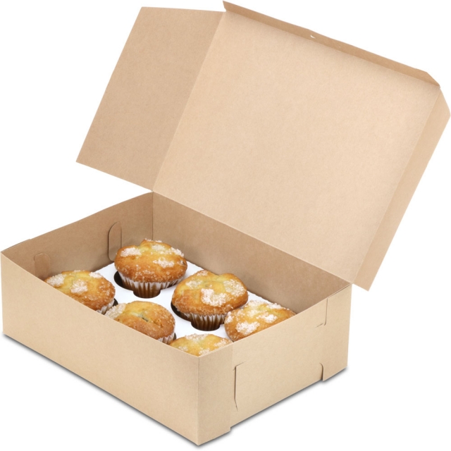 12 x 9 x 4" 100% Recycled Brown Kraft Cupcake Bakery Boxes