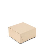 6 x 6 x 3" 100% Recycled Brown Kraft Bakery Boxes