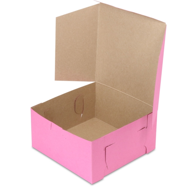 6 x 6 x 3" Pink Bagel / Bakery Boxes