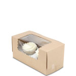 8 x 4 x 4" Recycled Brown Kraft Pastry Bakery Boxes with Window