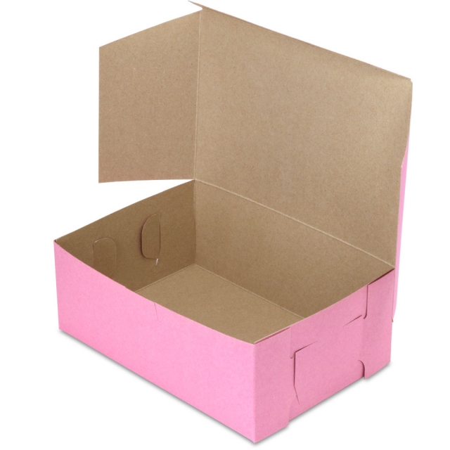 8 x 5-1/2 x 3" Pink Bakery Boxes