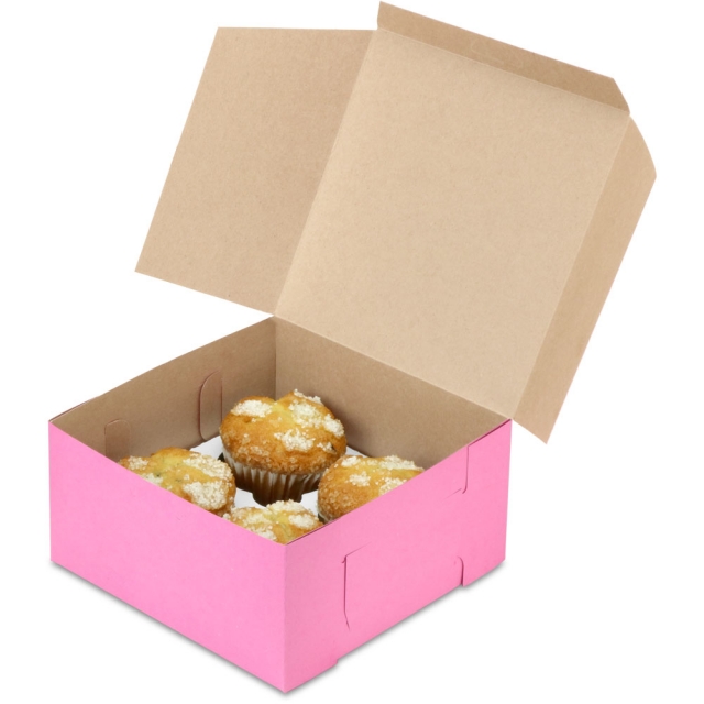 8 x 8 x 4" Pink Pie Cupcake Bakery Boxes