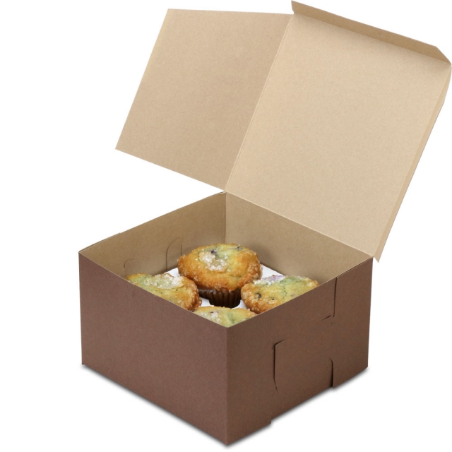 8 x 8 x 5" Chocolate Brown Cake Bakery Boxes