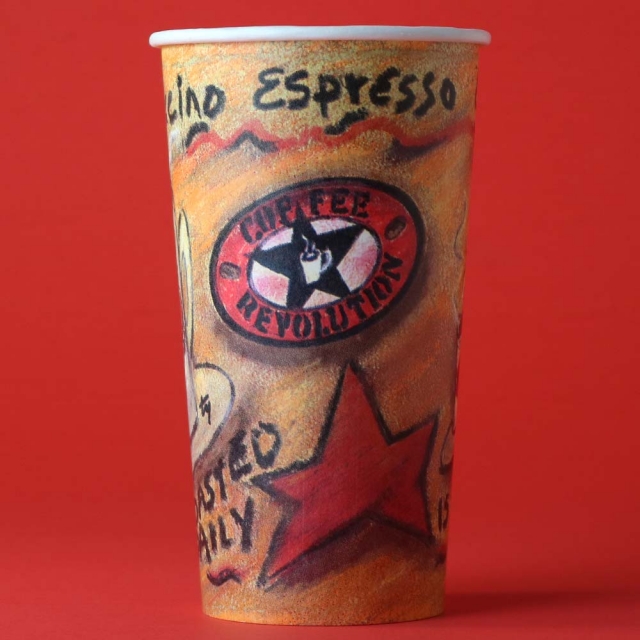 20 oz. Coffee Revolution Design Hot Drink Paper Coffee Cups