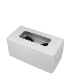 8 x 4 x 4" White Cupcake Bakery Boxes with Top Window