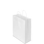 10 x 5 x 13 in. - White Paper Shopping Bags for Takeout