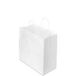 13 x 7 x 13 in. - White Paper Shopping Bags for Takeout