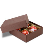 1/8 lb. Cocoa Two Part Rigid Candy Boxes - 3.5 x 3.25 x 1.125 in.