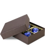 1/8 lb. Dark Chocolate Two Part Rigid Candy Boxes - 3.5 x 3.25 x 1.125 in.