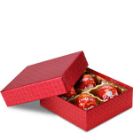 1/8 lb. Red Diamond Two Part Rigid Candy Boxes - 3.5 x 3.25 x 1.125 in.