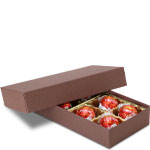 1/4 lb. Cocoa Two Part Rigid Candy Boxes - 6.5 x 3.5 x 1.125 in.