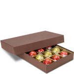 1/2 lb. Cocoa Two Part Rigid Candy Boxes - 8.125 x 5.25 x 1.125 in.