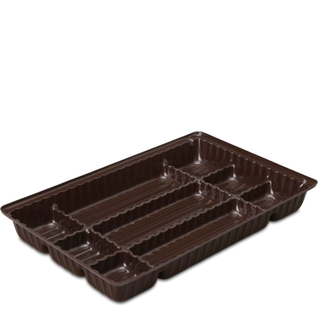 Nine-Cavity Brown Candy Box Inserts - 8.125 x 5.25 in.