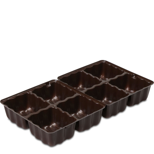 Eight-Cavity Brown Candy Box Inserts - 6.5 x 3.5 in.