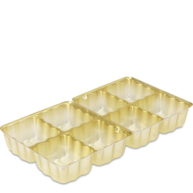 Eight-Cavity Gold Candy Box Inserts - 6.5 x 3.5 in.