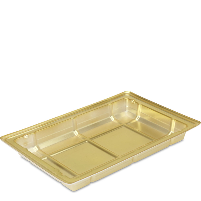 Single-Cavity Gold Heat Resistant Candy Box Inserts - 8.125 x 5.25 in.